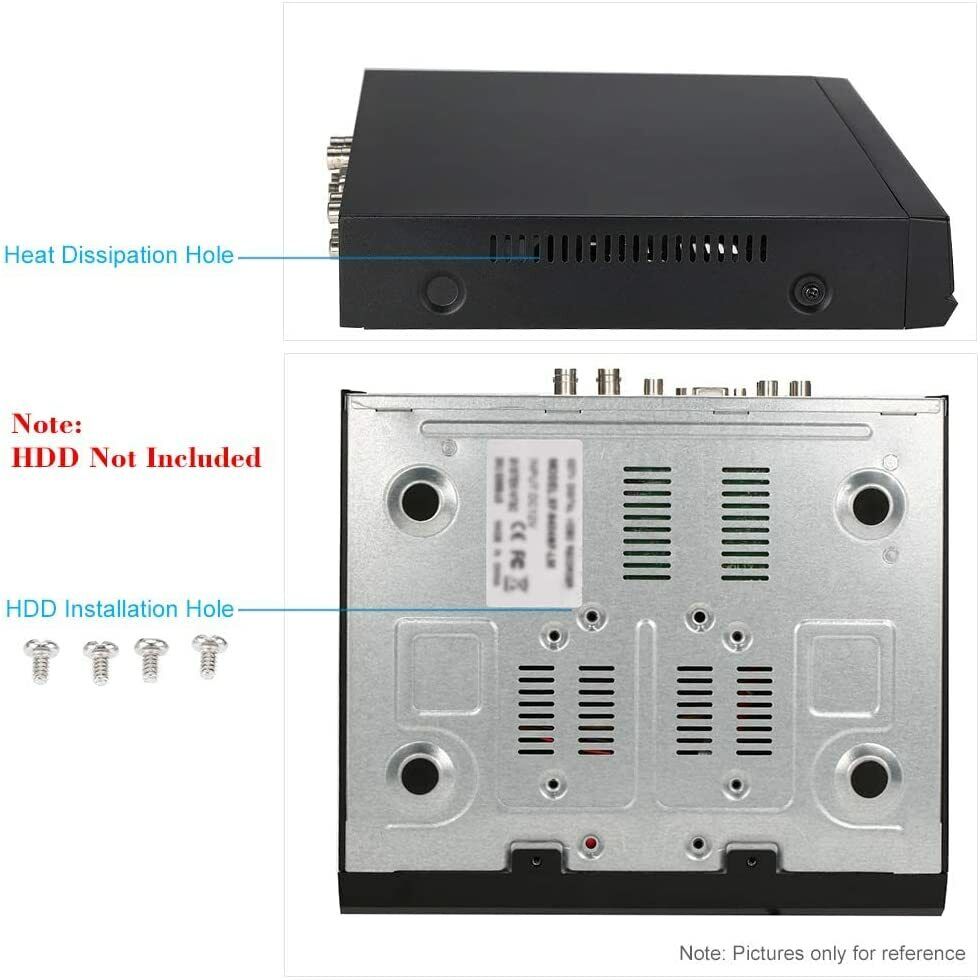 Splenssy 4CH 1080P Hybrid NVR AHD TVI CVI 5-in-1 Digital Video Recorder P2P Clou