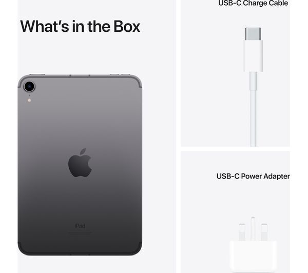 APPLE 8.3" iPad mini Cellular - 64 GB, Space Grey