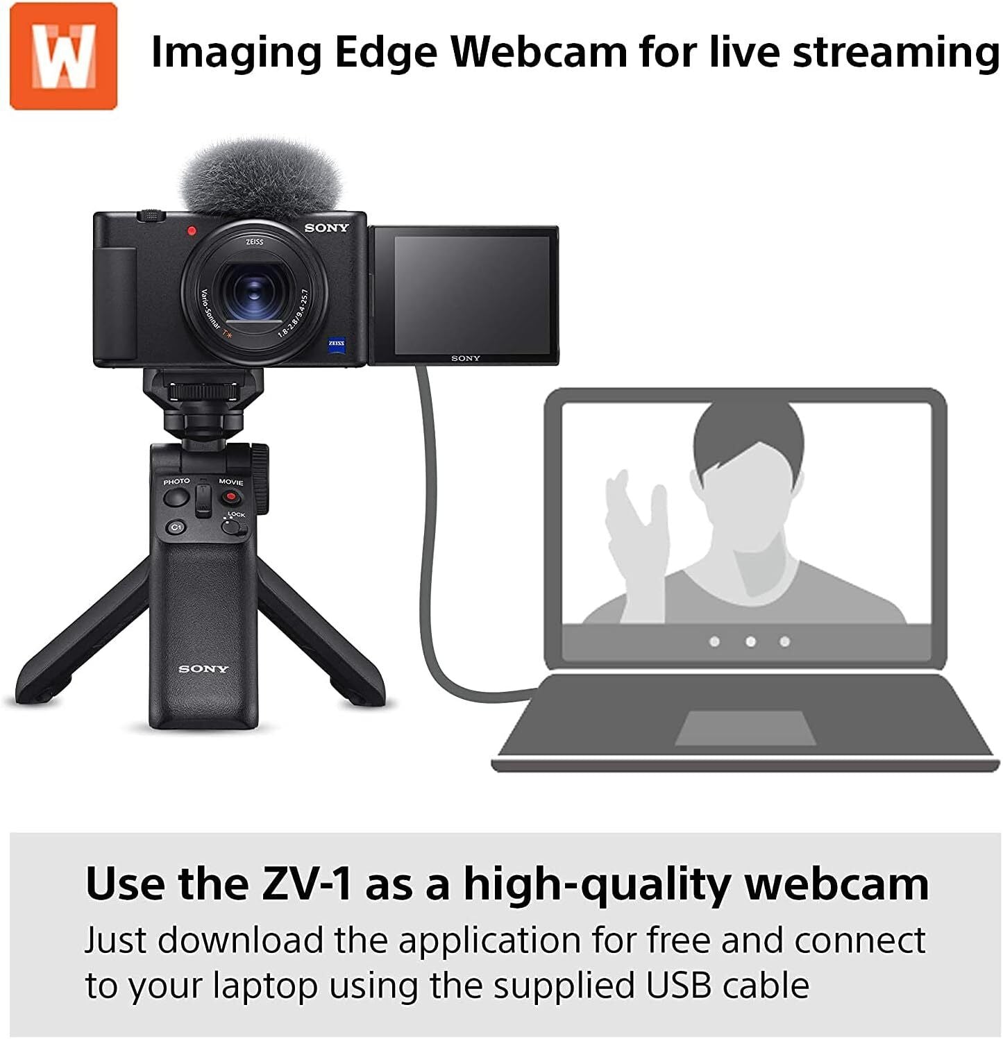 Sony Cyber-shot ZV-1 20.1MP Compact Digital Vlog Camera - Black