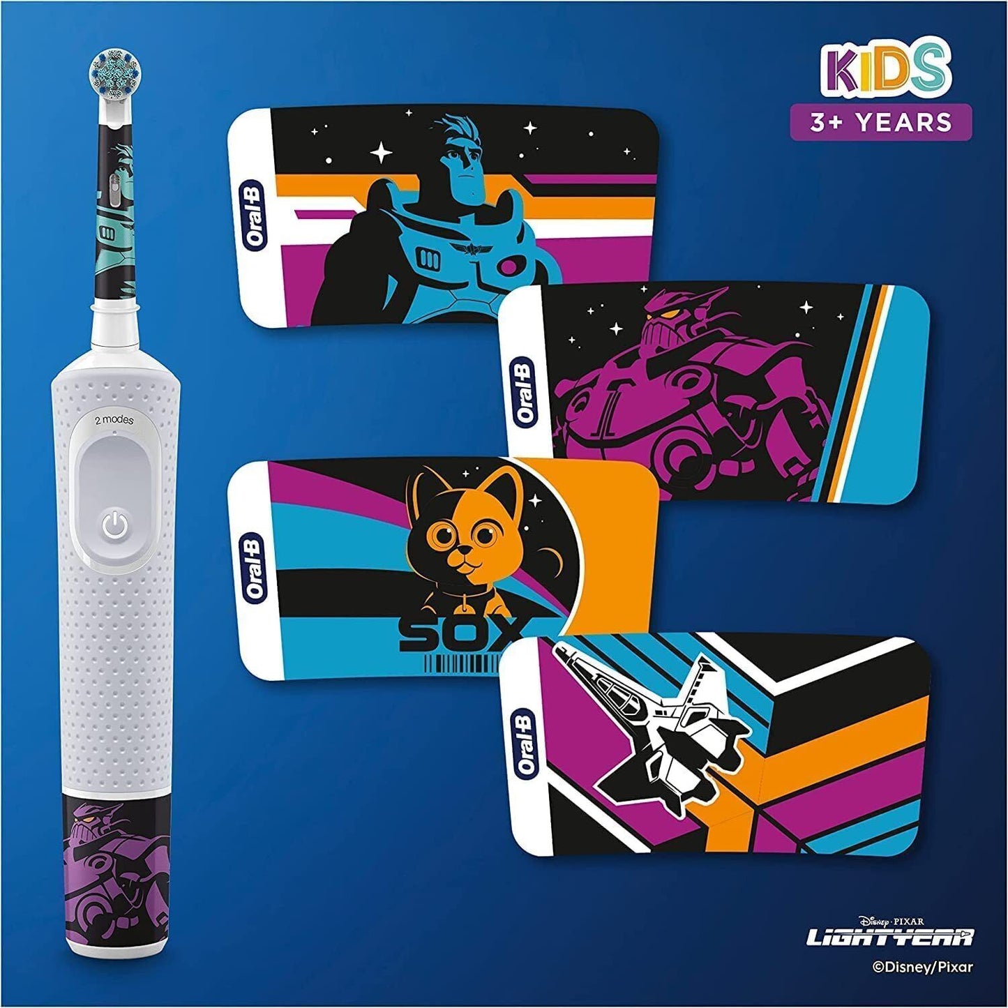 Oral-B Kids Electric Toothbrush, 1 Head, Travel Case, x4 Disney stickers