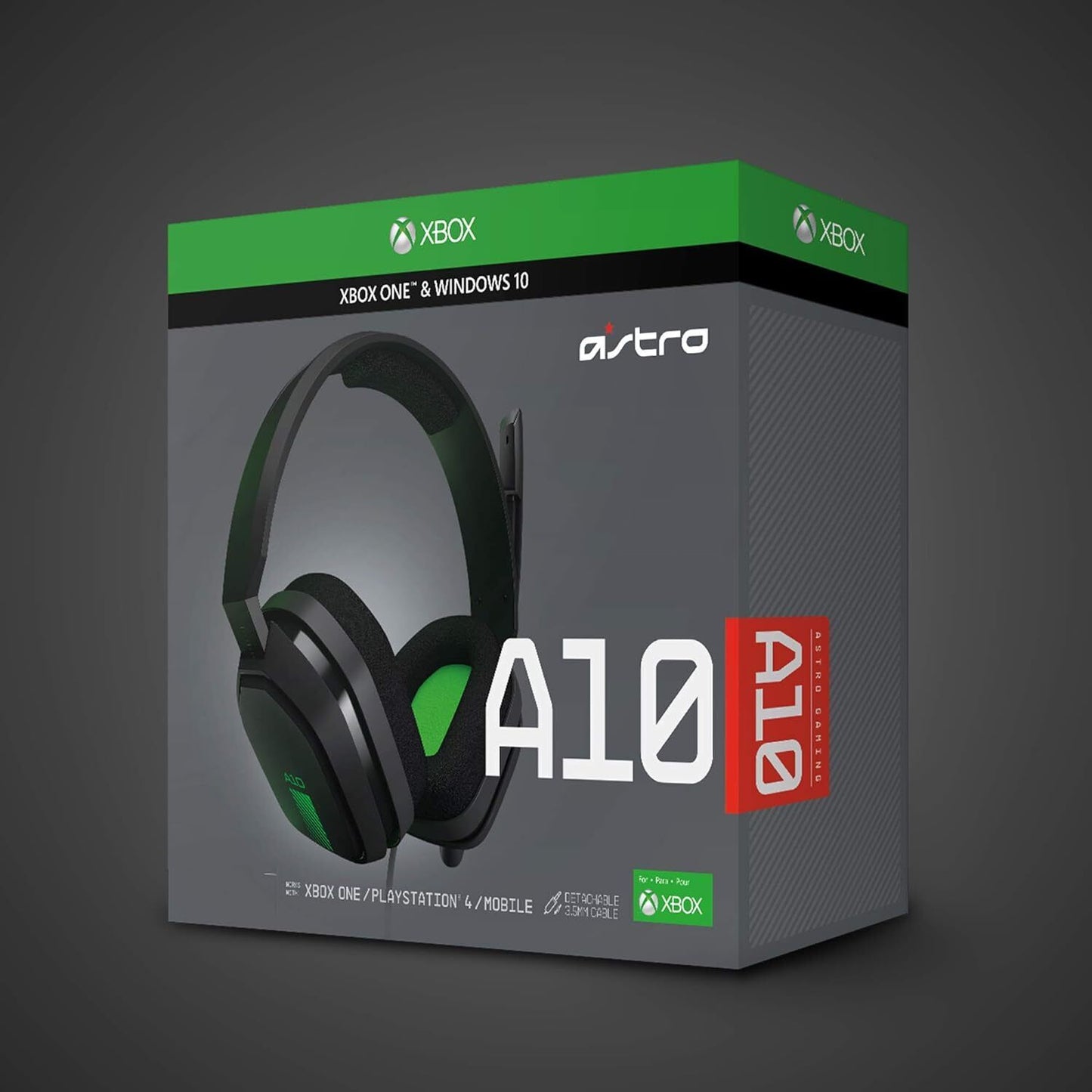 Astro A10 Gaming Headset for Xbox One, PlayStation and Mobile - Grey/Green