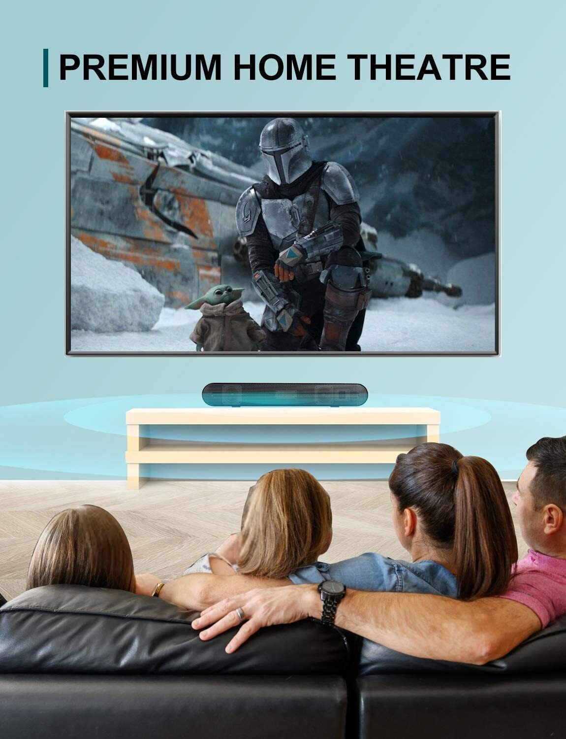 20 Inch Computer Soundbar with Bluetooth 5.0, Wired & Wireless PC Speaker, Home