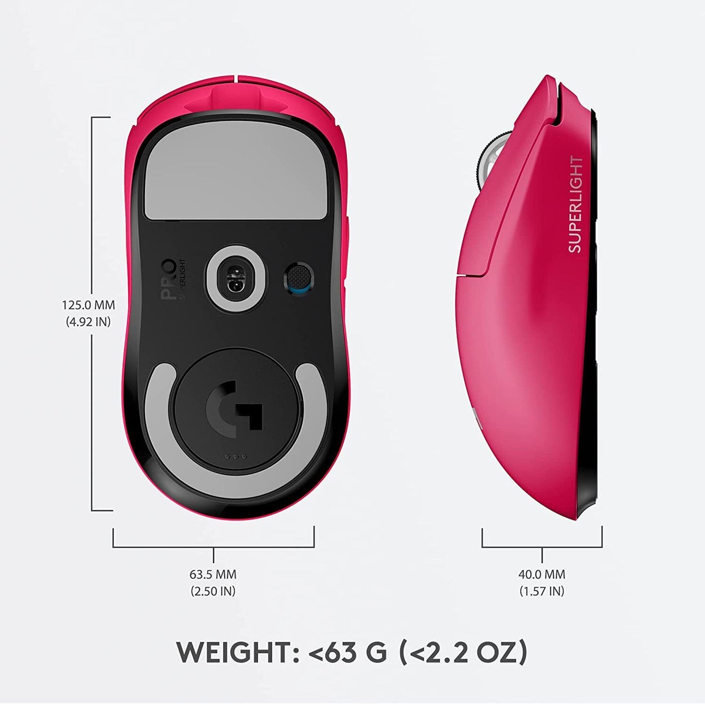 Logitech G PRO SUPERLIGHT Wireless Gaming Mouse Ultra Lightweight 63 g, HERO 25K