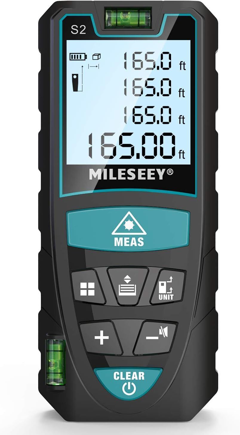 Laser Distance Meter 50M/165ft, Mileseey by RockSeed IP54 Laser Measure with 2 B