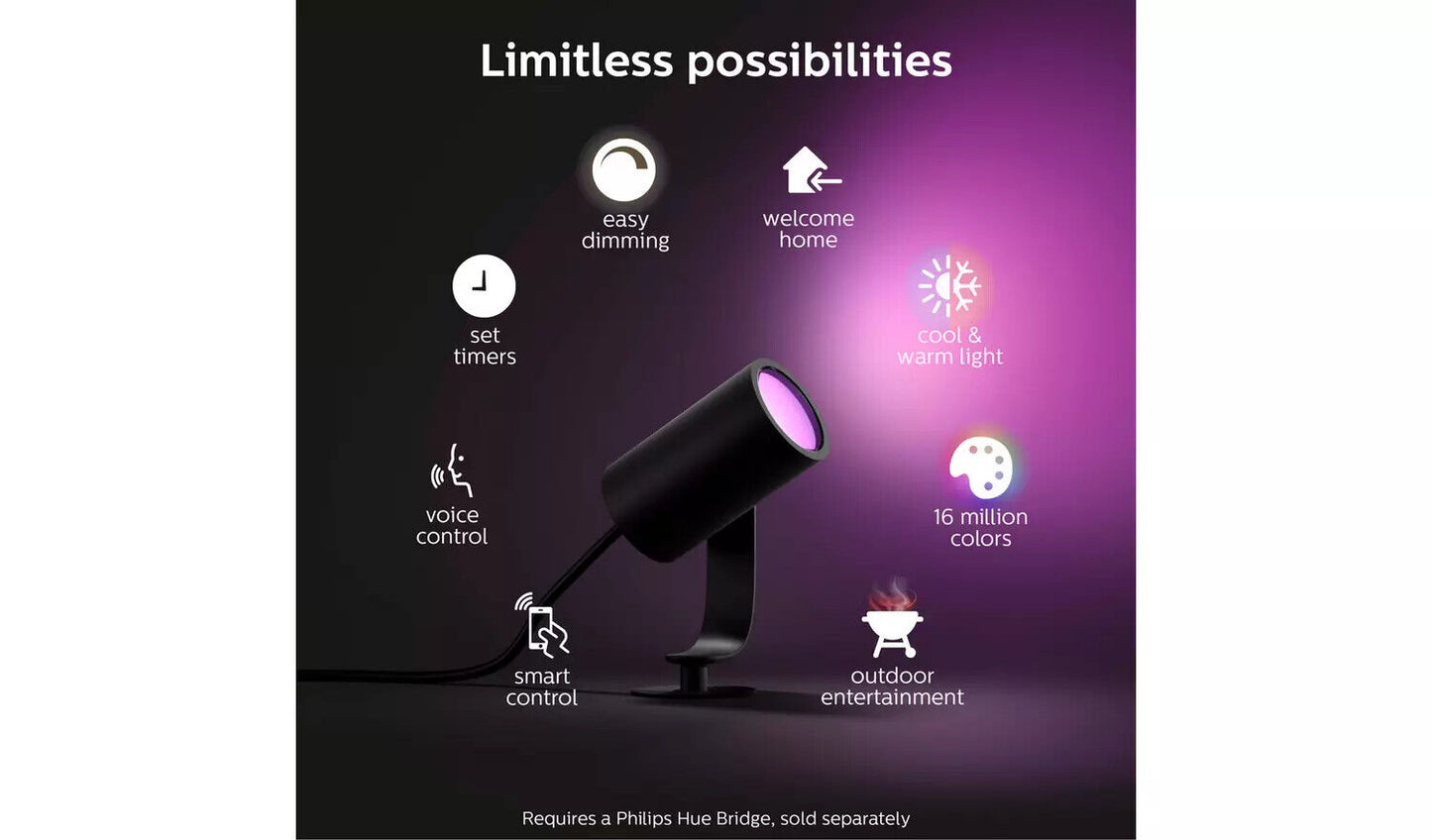 Philips Hue Lily Smart Outdoor Spotlight Base Kit