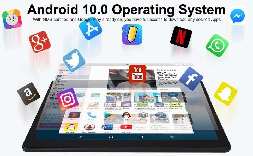 Veidoo Android Tablet 10 inch, 2 GB RAM 32 GB Tablets 10.1 IPS Touch Screen Quad