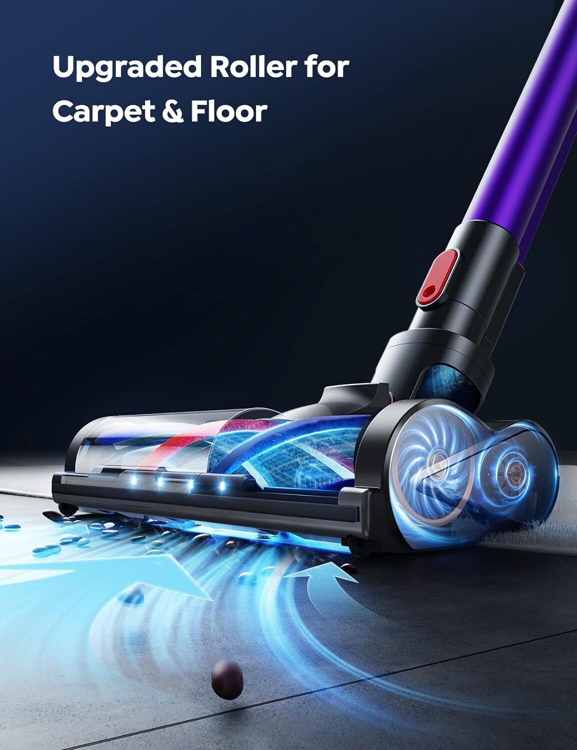 BuTure Cordless Vacuum, 33 Kpa Powerful Stick Vacuum with Rechargeable Battery