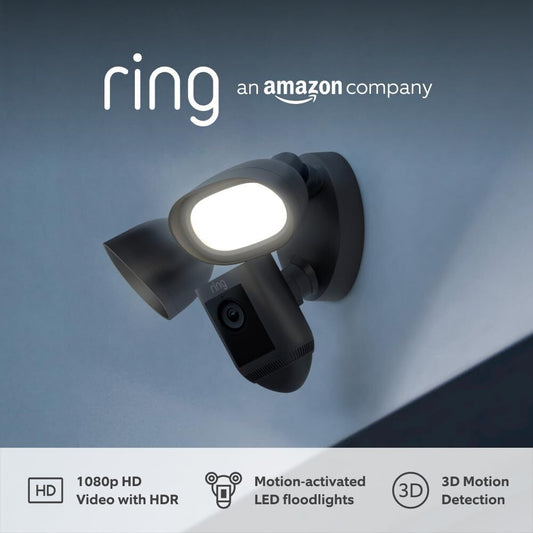 Ring Floodlight Cam Wired Pro by Amazon | Outdoor Security Camera with HDR