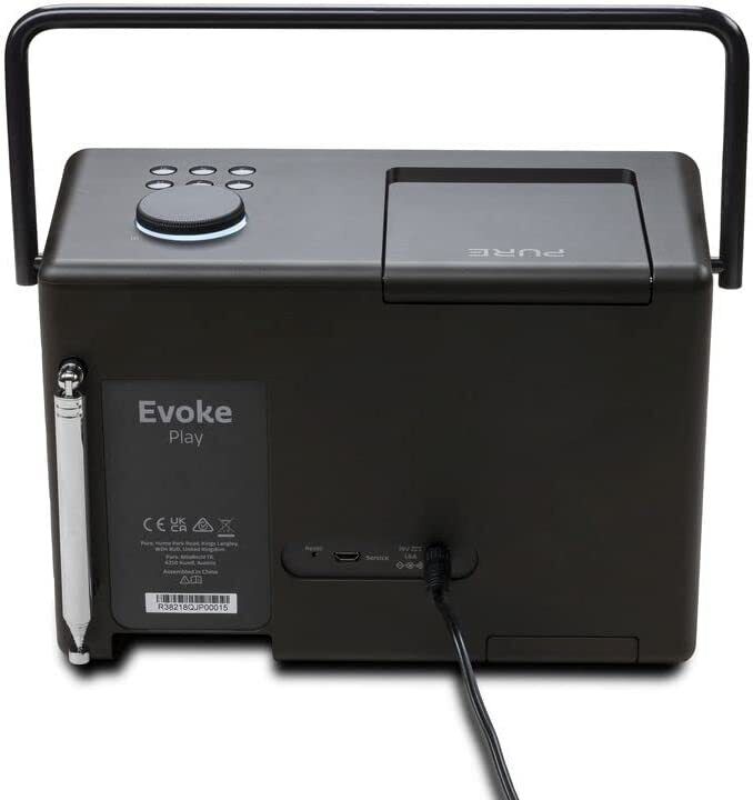 PURE EVOKE PLAY DAB+ FM SMART BLUETOOTH ALARM WIFI INTERNET RADIO BLACK