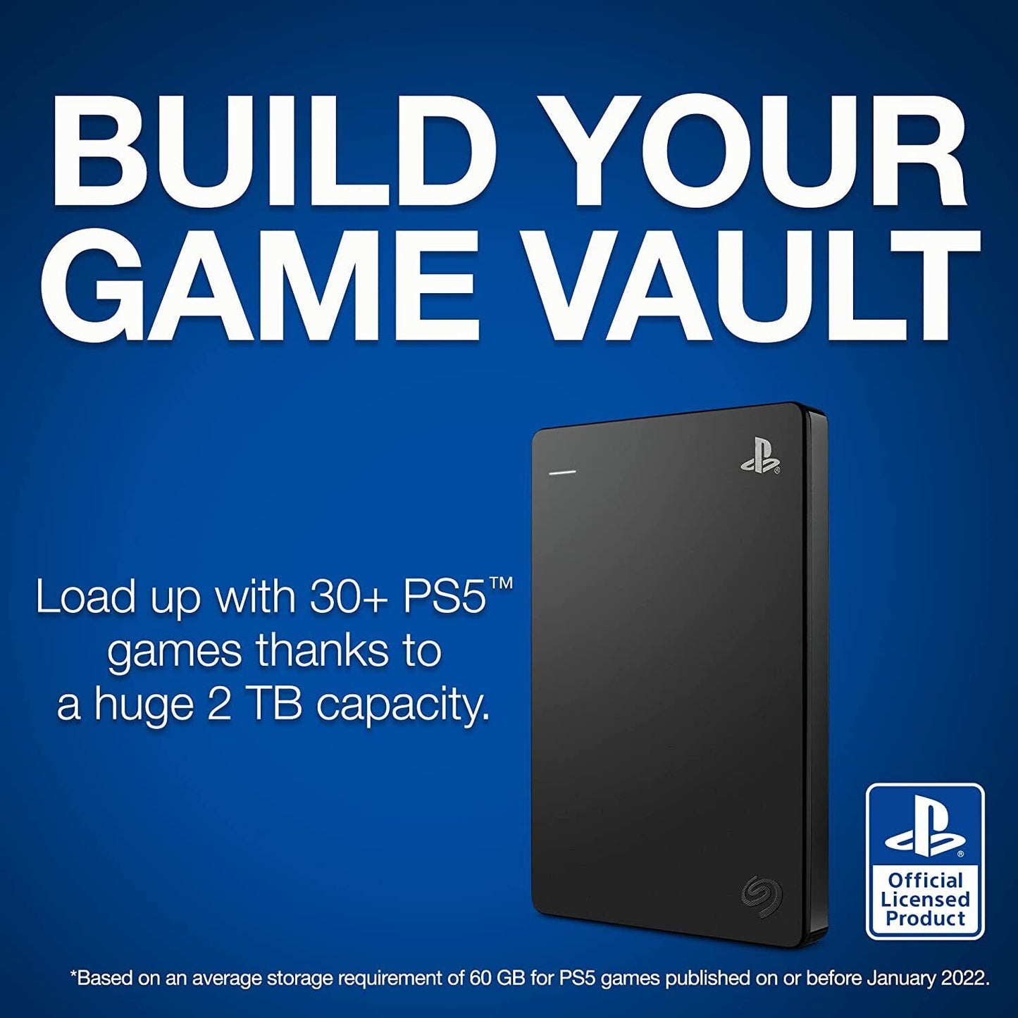 Seagate Game Drive for PS4 and PS5, 2TB, Portable External Hard Drive