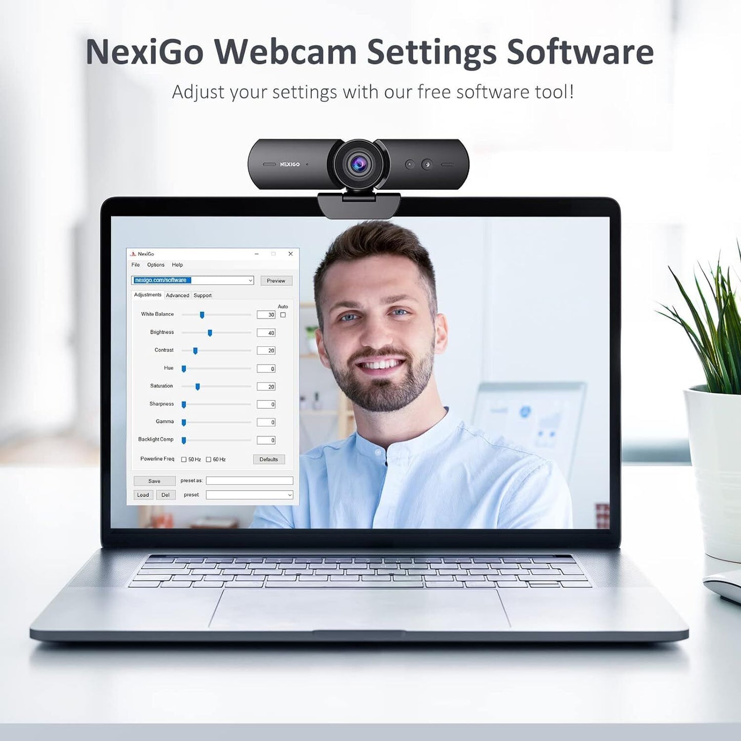 NexiGo HelloCam, 1080p Webcam PC, USB Video Calling, Recording, Conferencing