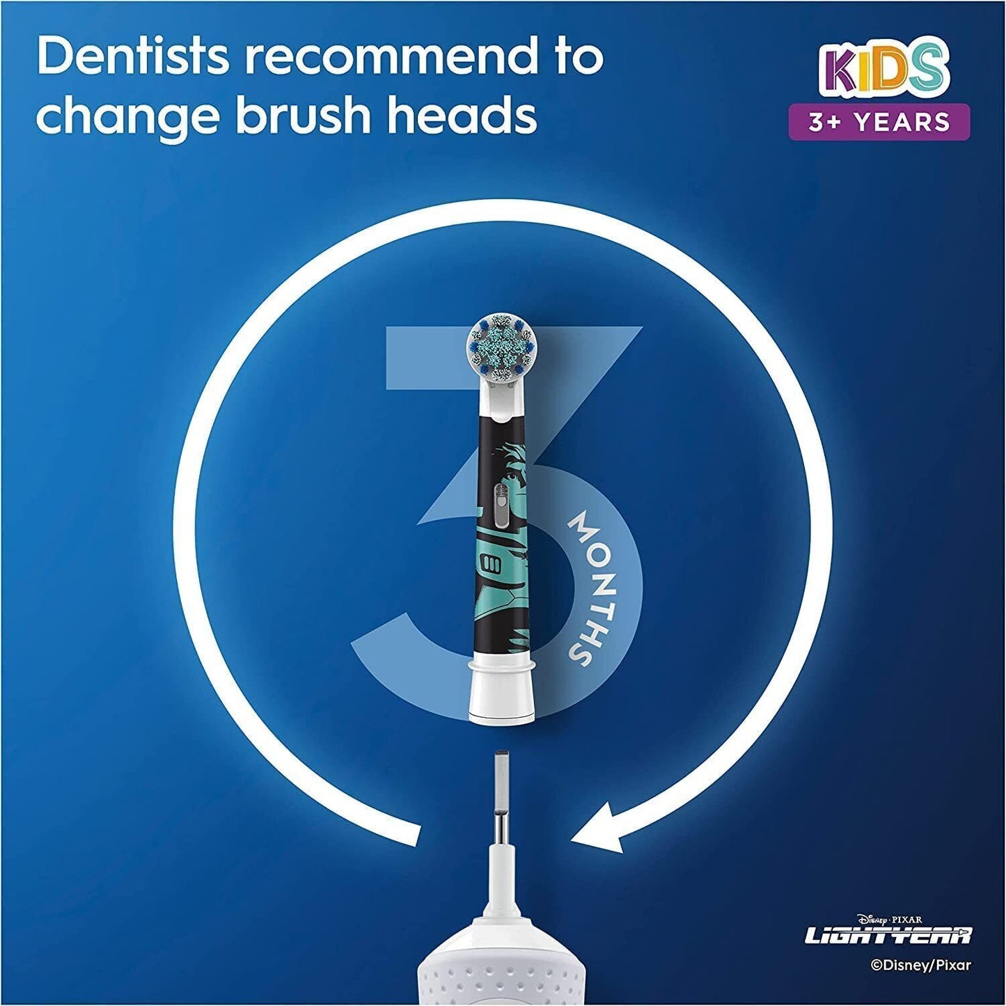 Oral-B Kids Electric Toothbrush, 1 Head, Travel Case, x4 Disney stickers