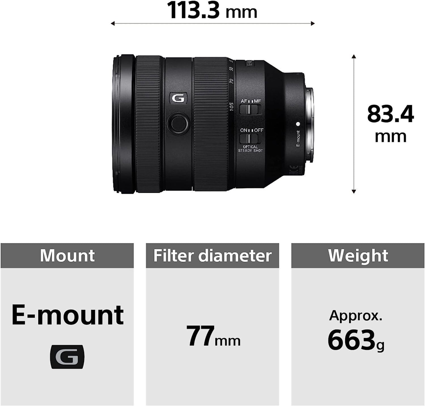 Sony SEL24105G Full Frame E-Mount 24-105mm F4 Constant Lens