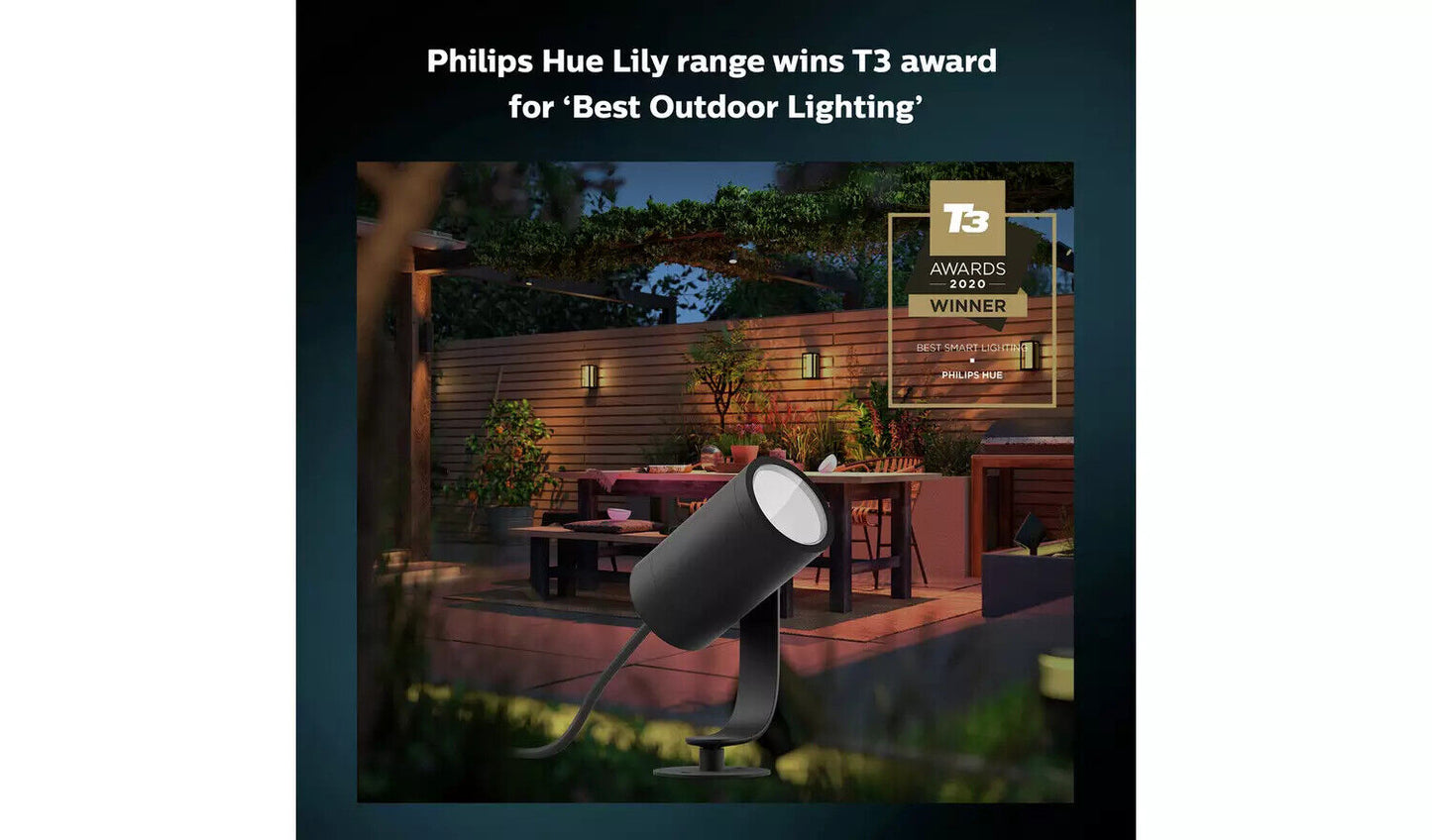Philips Hue Lily Smart Outdoor Spotlight Base Kit