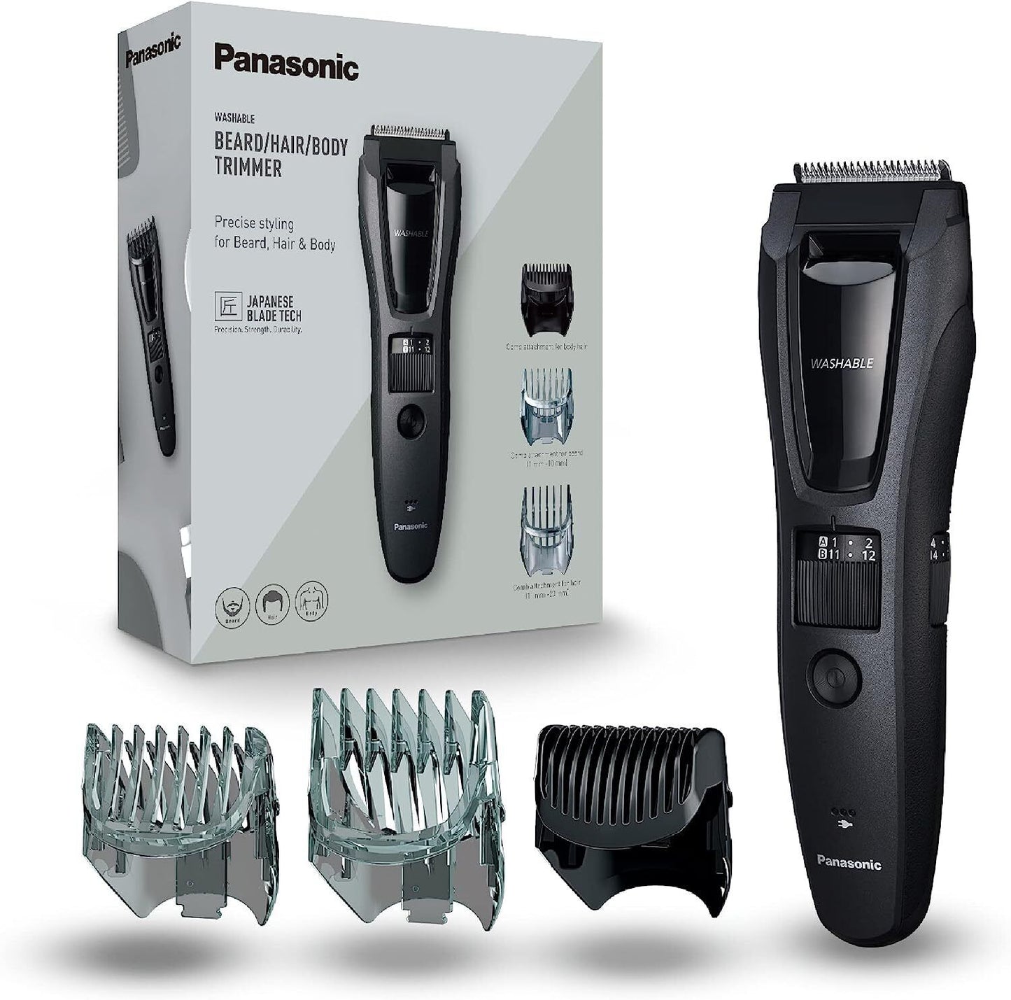 Panasonic ER-GB62 Wet & Dry Electric Hair, Beard & Body Trimmer for Men