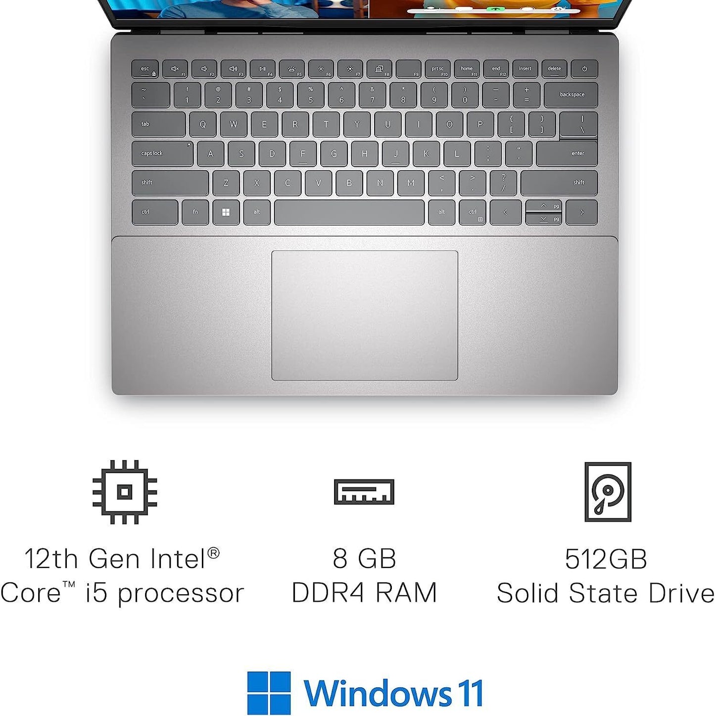 Dell Inspiron 5420 14" FHD+ Laptop, Intel Core i5-1235U, 8GB RAM, 512GB SSD Plat