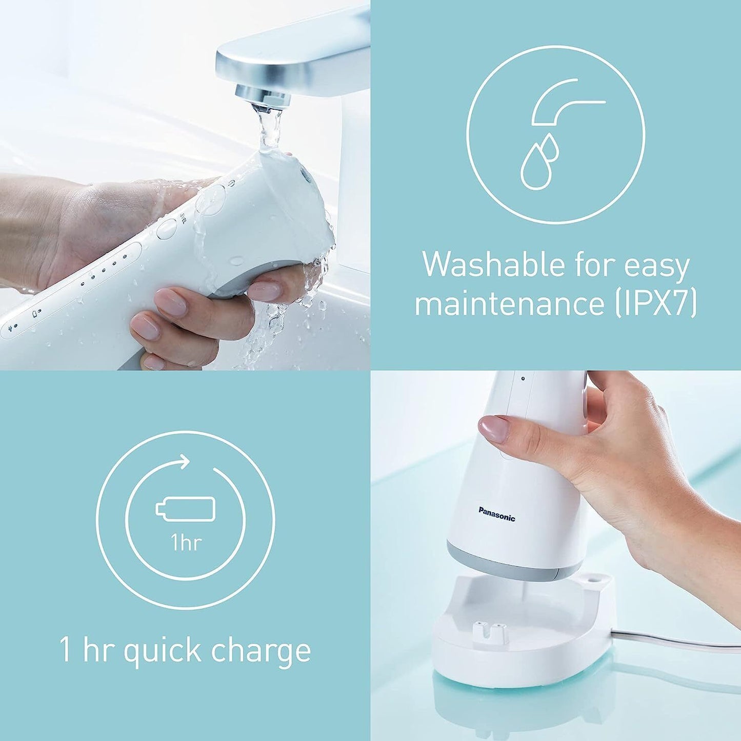 Panasonic EW1511W511 Advanced Water Flosser Cordless with 5 Pressure Settings