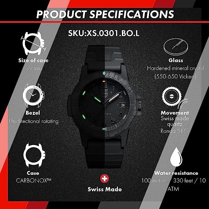 Luminox Wrist Watch Leatherback Sea Turtle 39 MM XS.0301.BO.L