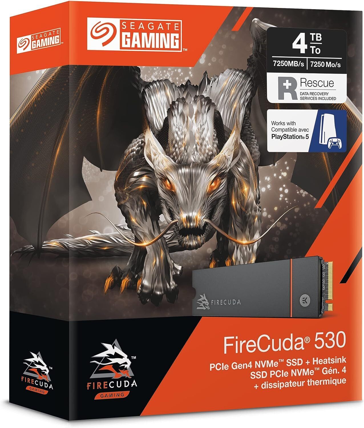 Seagate FireCuda 530 4TB M.2 NVMe Internal SSD with Heatsink (ZP4000GM3A023)