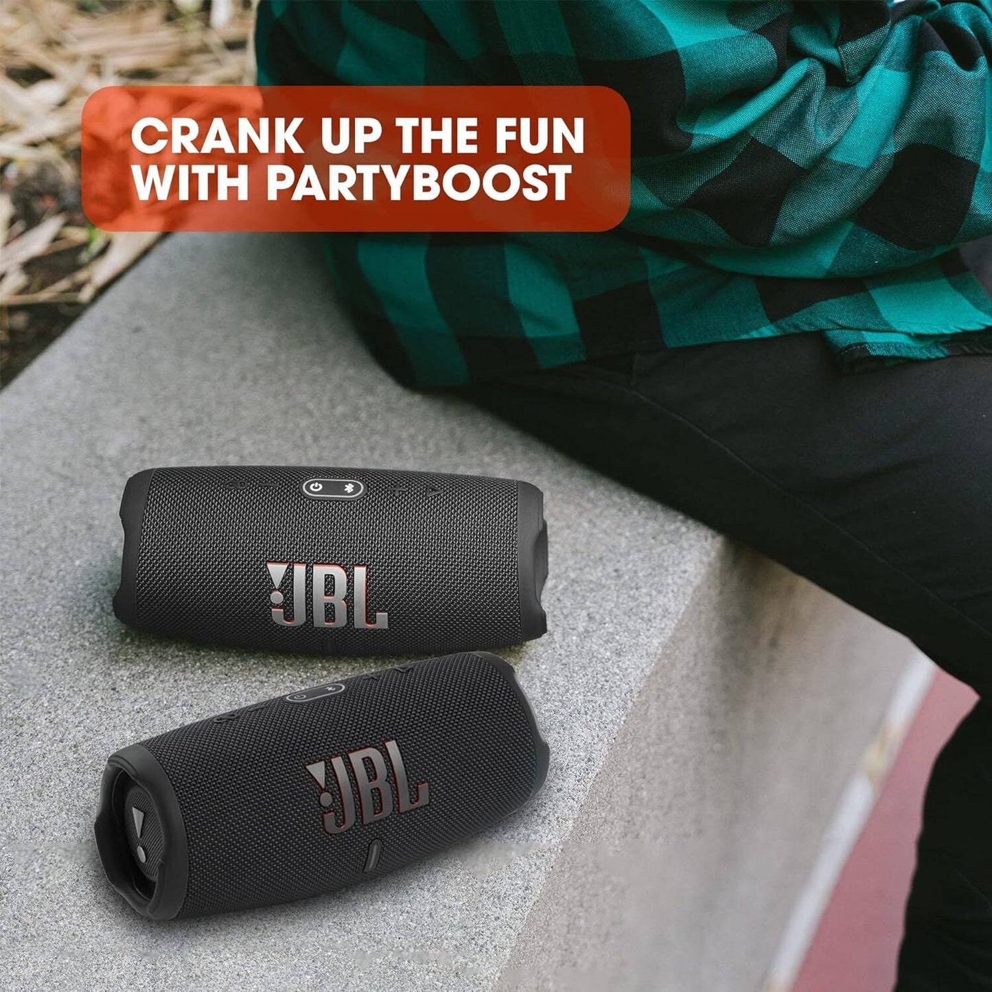 JBL Charge 5 Portable Waterproof Speaker - Black