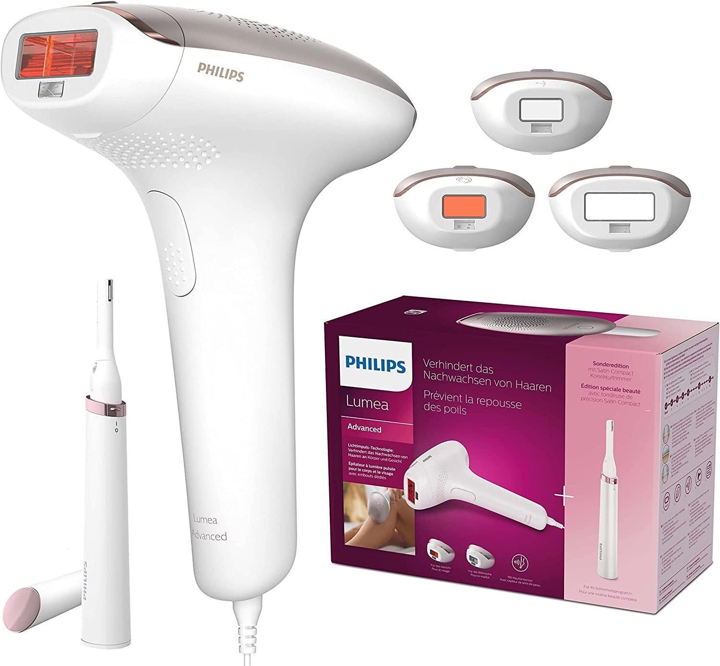 Philips Lumea IPL Advanced Hair Removal Device plus Satin Compact Pen Trimmer