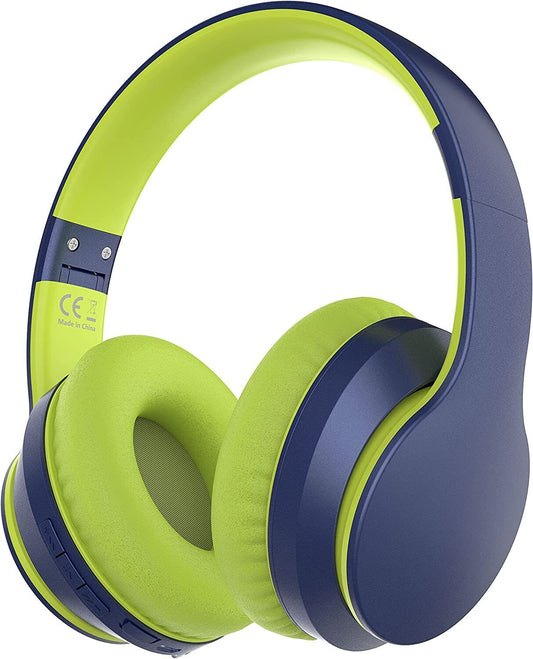 Rockpapa E7 Wireless Headphones Over Ear, Kids Bluetooth Headphones Blue Green