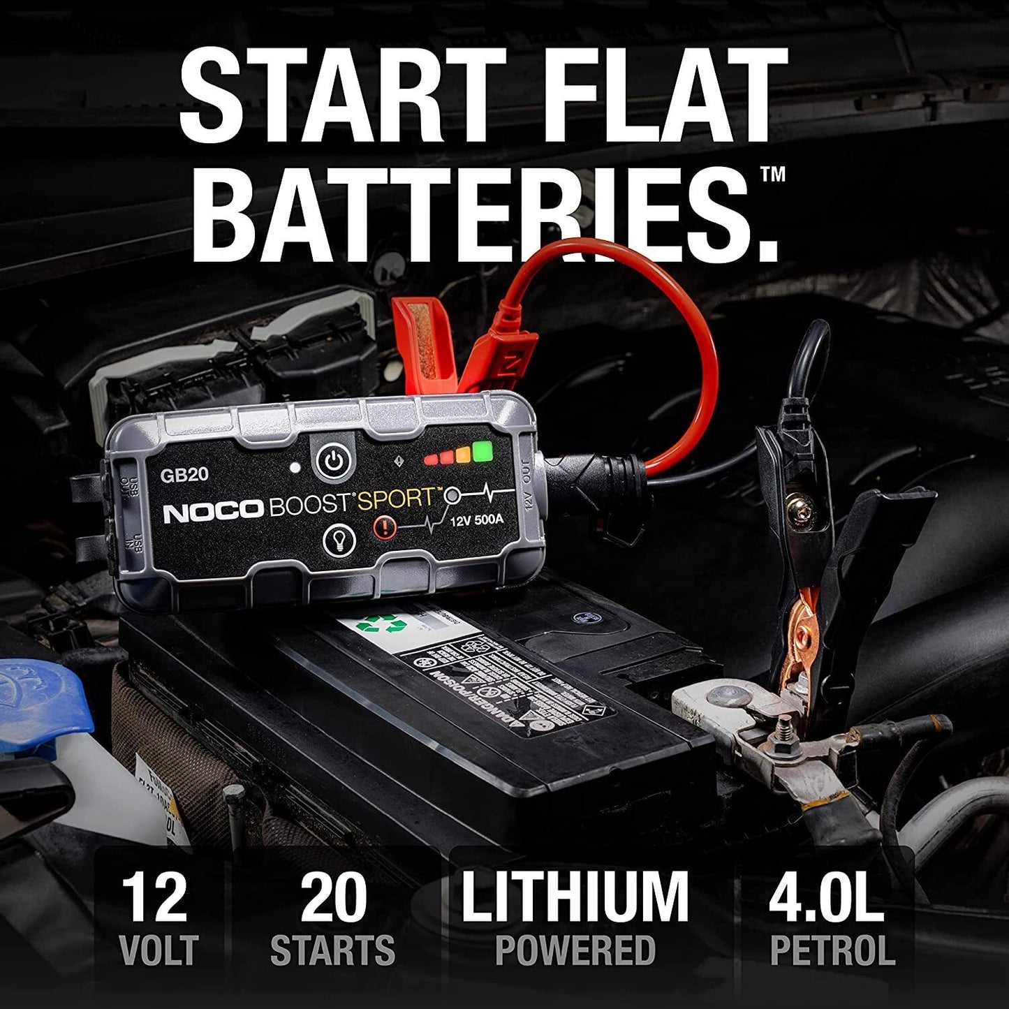 NOCO Boost Sport GB20 500 Amp 12V Portable Lithium Jump Starter