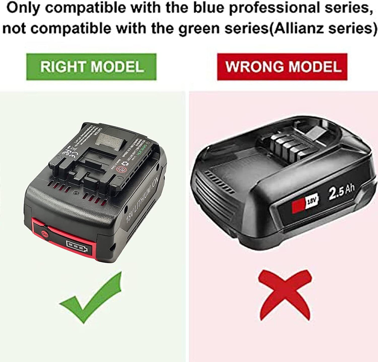 Geelink 2 pack BAT609 18V 5.0Ah Lithium-ion Replacement Battery for BOSCH