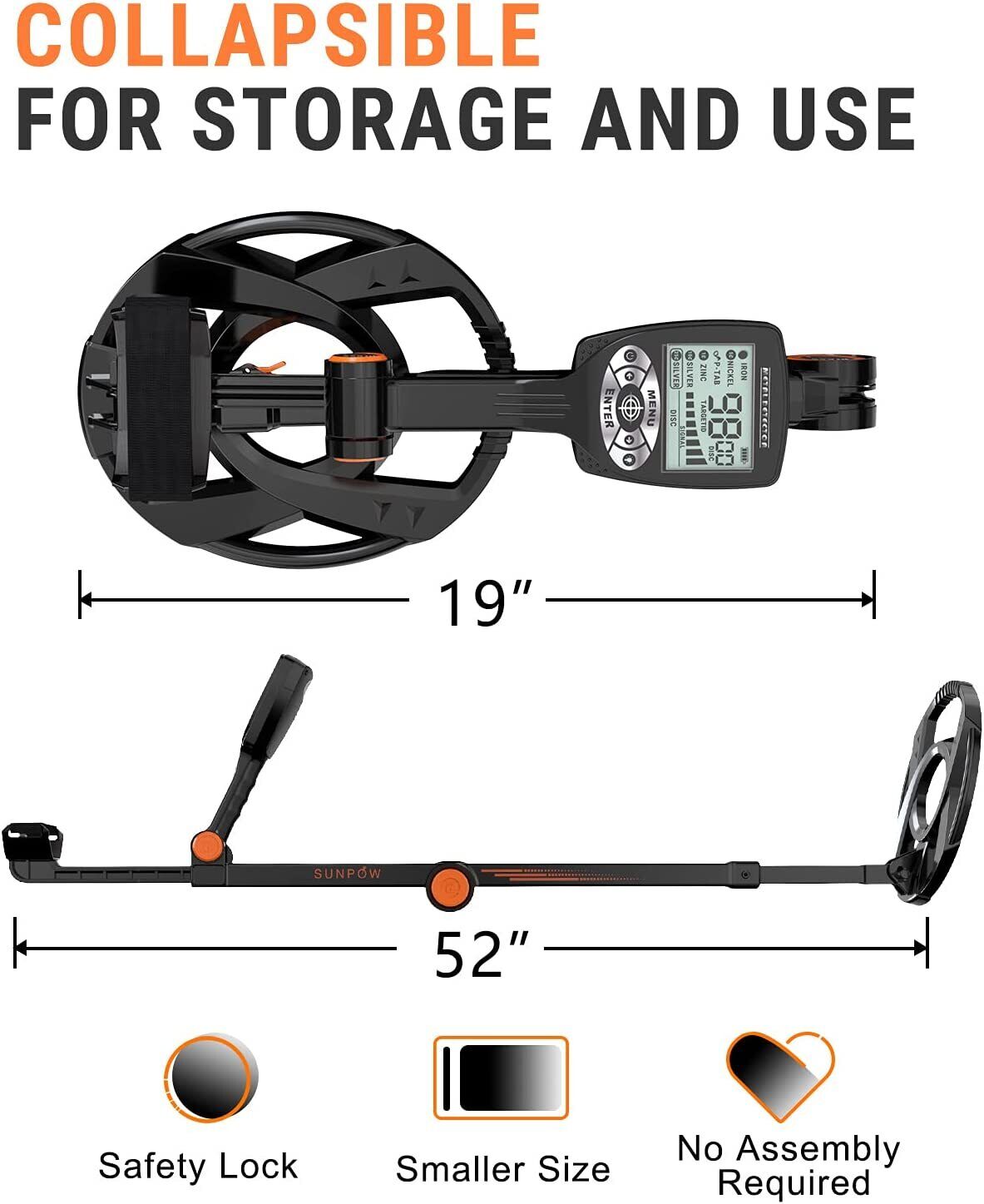 SUNPOW Foldable Metal Detector OT-MD05