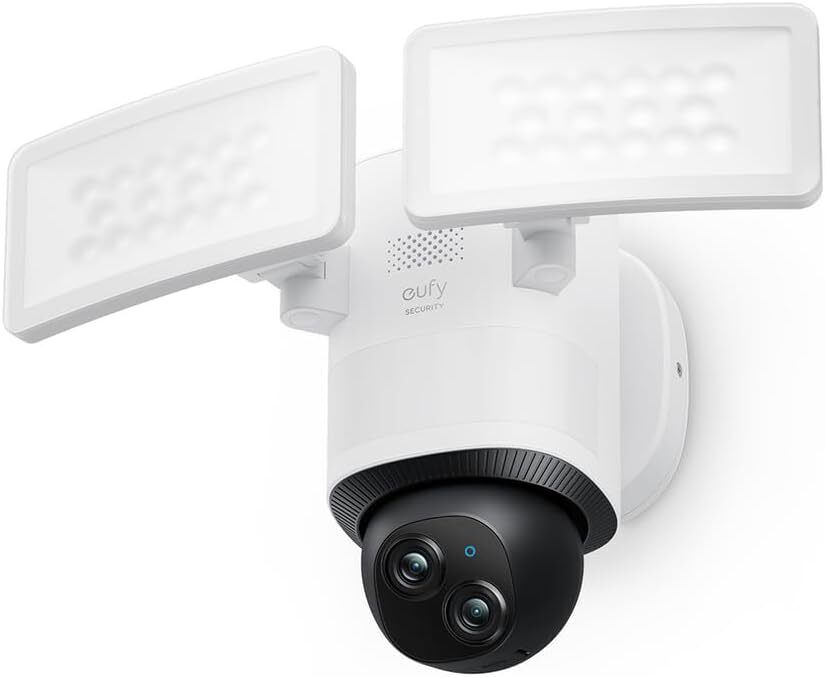 eufy Security Floodlight Camera E340 Dual Cameras Wired Outdoor Security Camera,