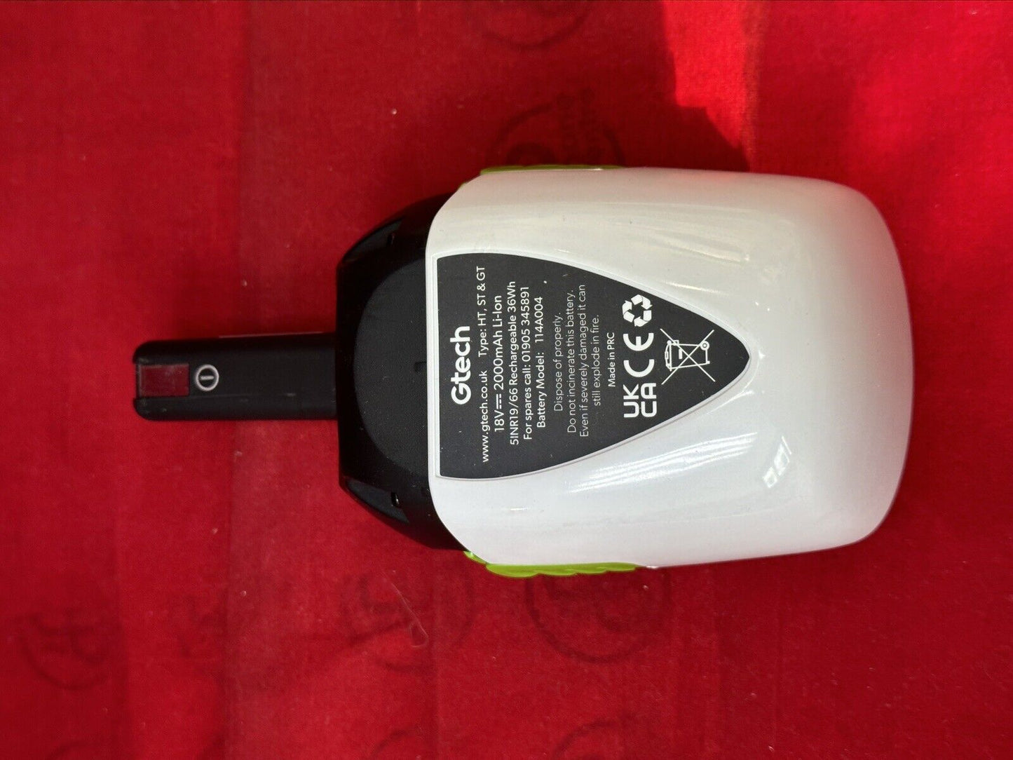 Gtech 18V 2000mAh Li-Ion Battery Model:114A004 for HT/ST/GT Grass/Hedge trimmer