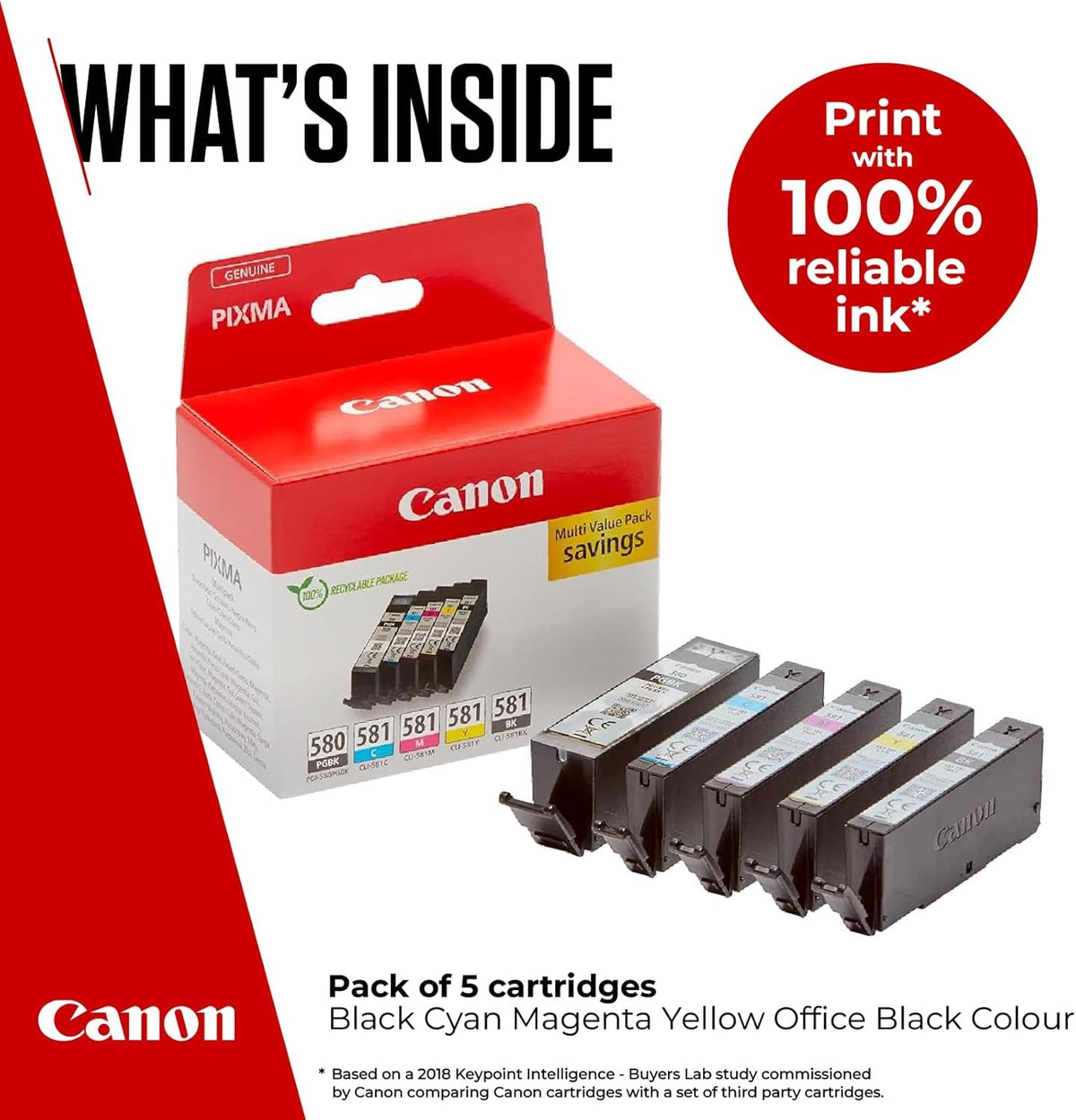 Pms 580 Ink Canon Ink Multipack - PGI-580/CLI-581 Genuine Printer Ink Cartridges 5 ...