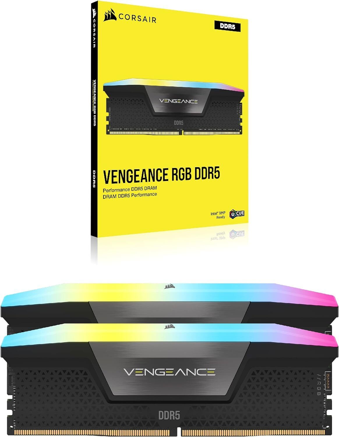 CORSAIR VENGEANCE RGB 32GB (2 x 16GB) PC5-48000 (DDR5-6000) DIMM Memory - Black