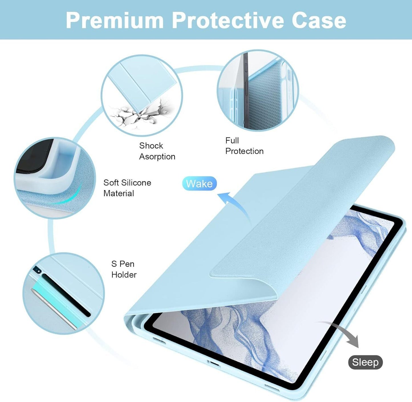 Lively Life Keyboard Case for 11" Samsung Galaxy Tab S8 (2022), Tab S7 (2020)
