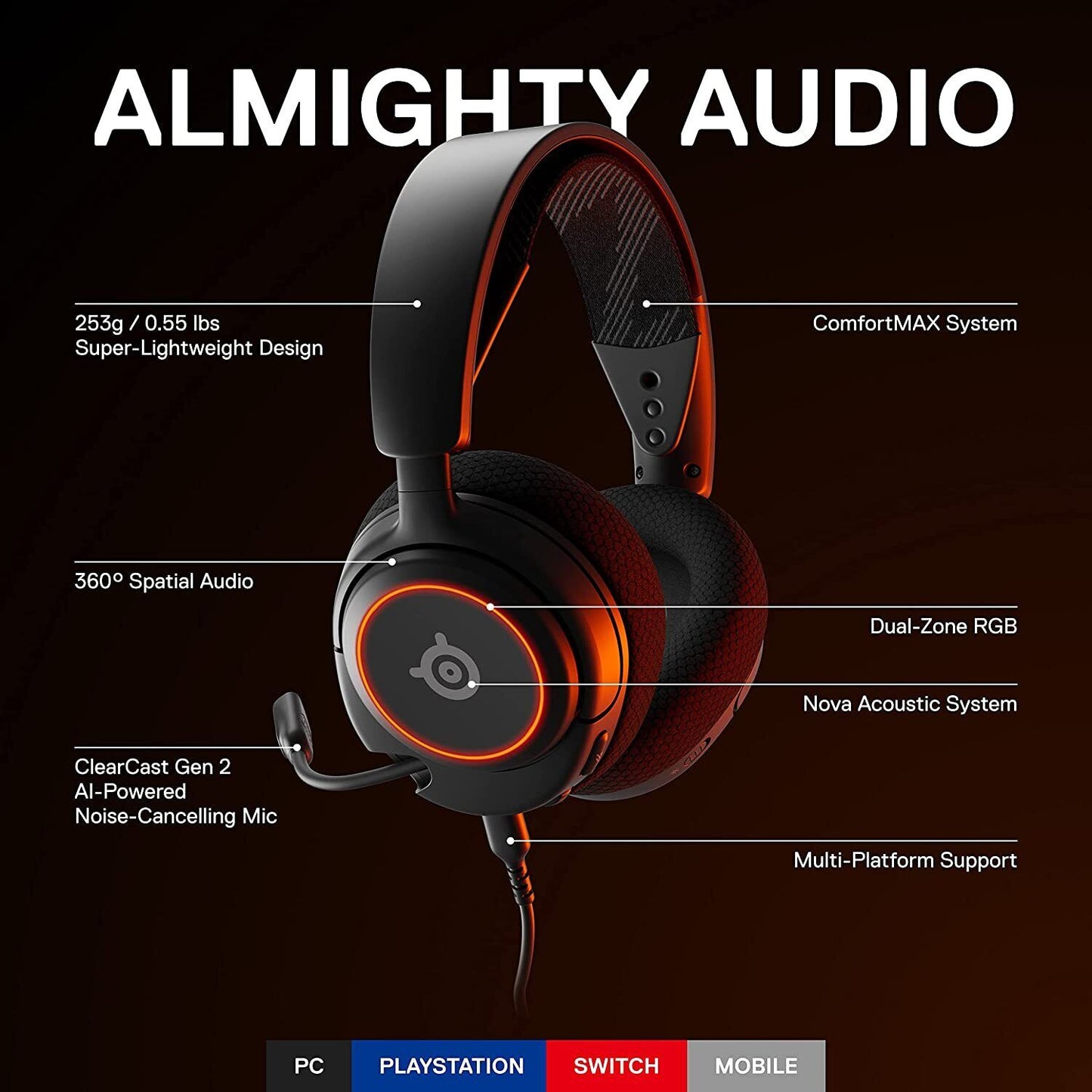 SteelSeries Arctis Nova 3 Multi-System Gaming Headset
