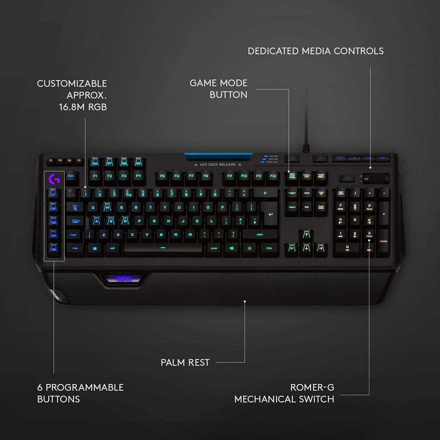 Logitech G910 Orion Spectrum, RGB Backlit, QWERTY US, 9 Programmable