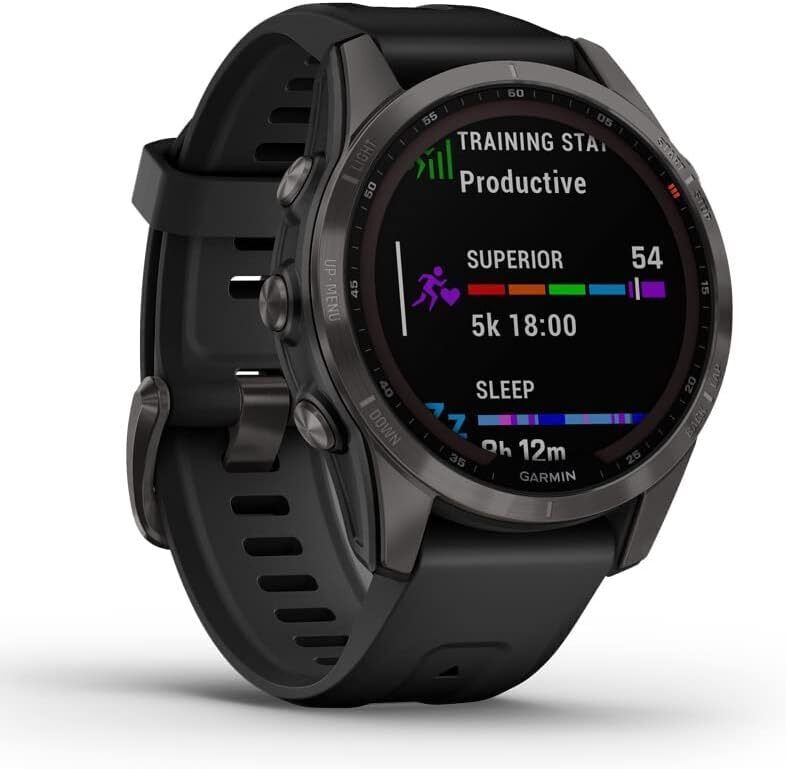 Garmin Fenix 010-02539-25 Fenix 7S Sapphire Solar, Titane Carbon/Games