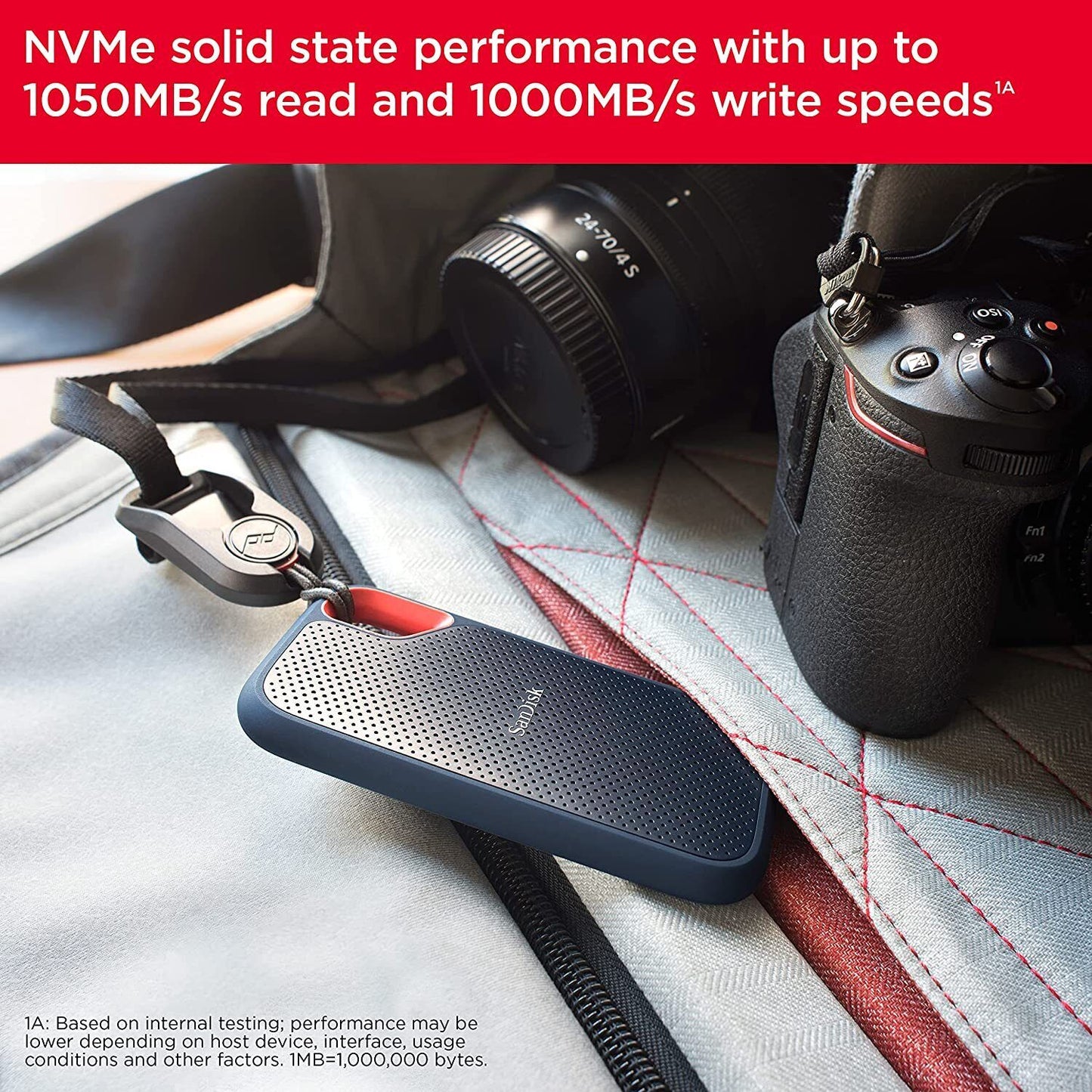SanDisk Extreme 2TB portable NVMe SSD, USB-C, up to 1050MB/s read & 1000MB/s