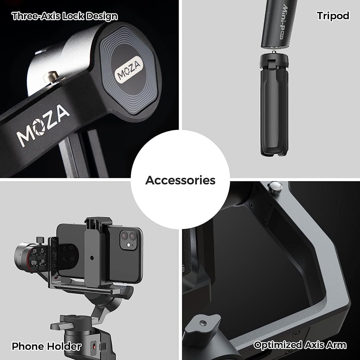 MOZA Mini P MAX Smartphone Gimbal Stabilizer, Foldable 3 Axis for Mirrorless Cam