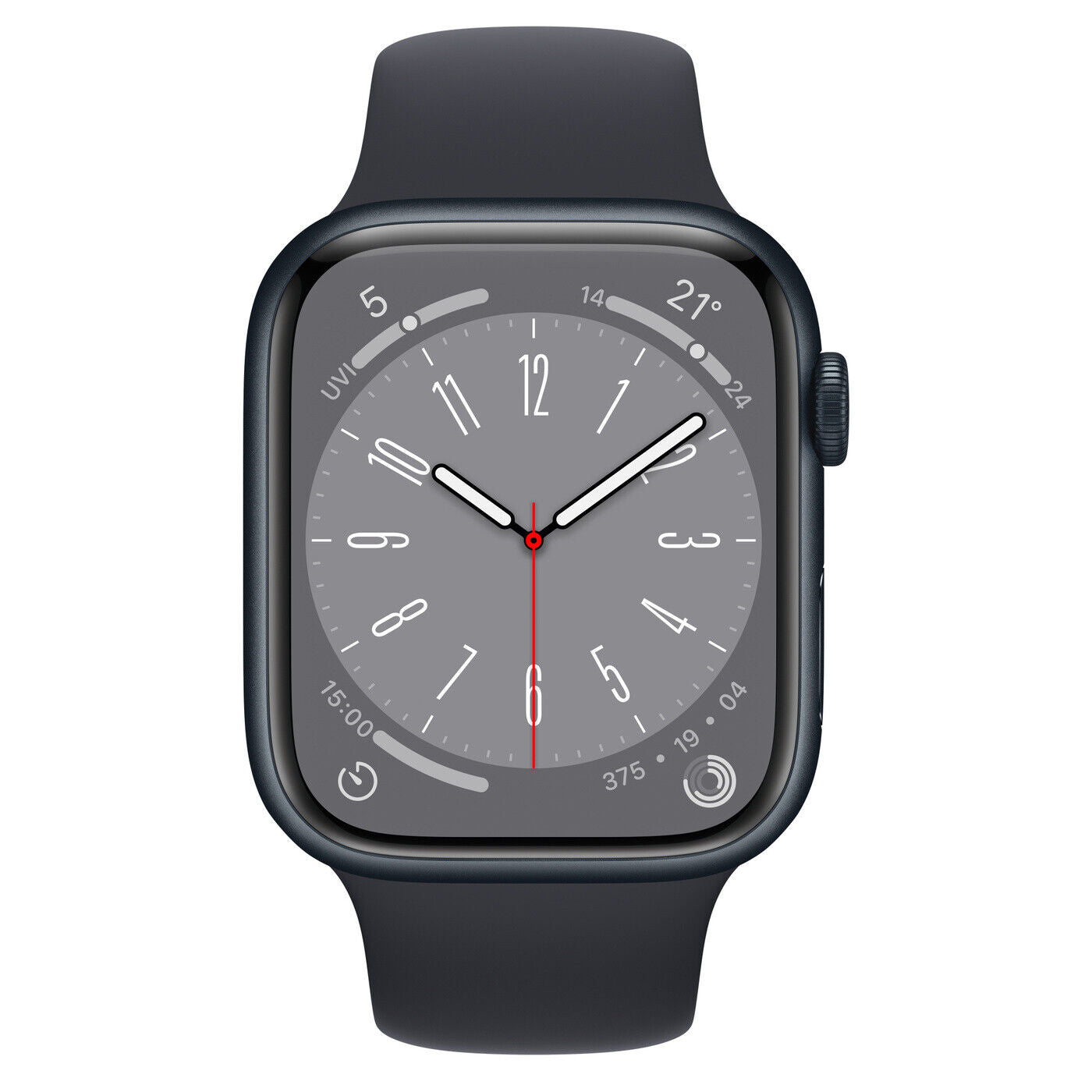 Apple Watch Series 8 45mm Midnight Aluminium Case with Sport Band, Regular (GPS)