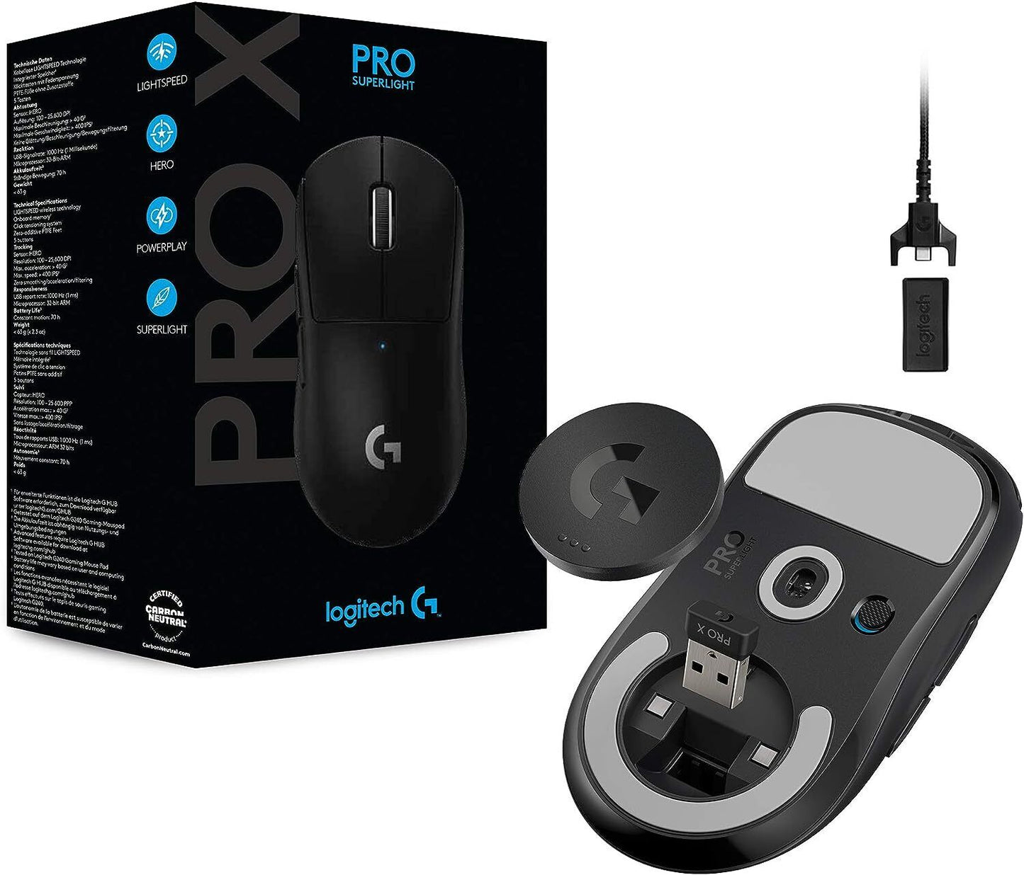 Logitech G Pro X Superlight Wireless Gaming Mouse - Black