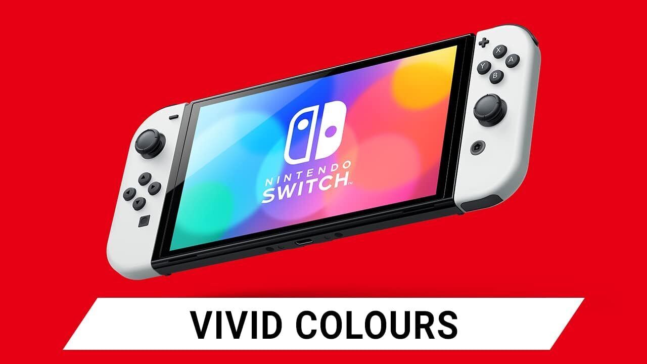 Nintendo Switch OLED Model HEG-001 Handheld Console - 64GB - Black/Neon Red/Neon