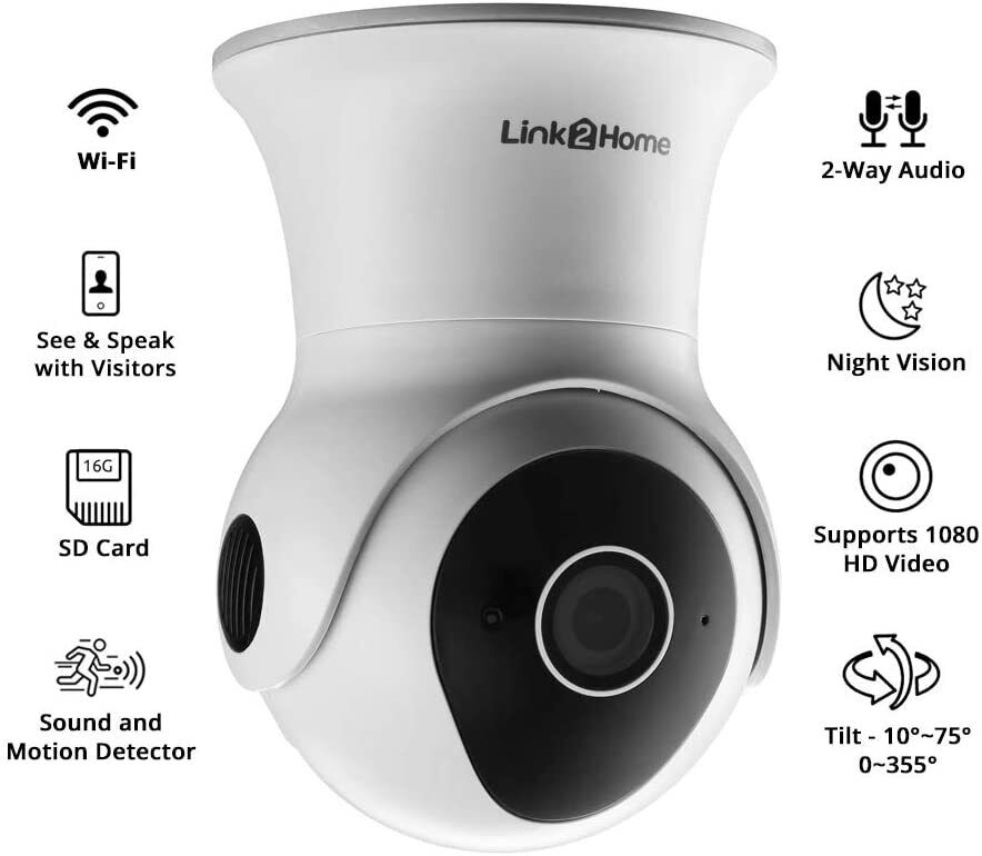 Link2Home WiFi Outdoor Weatherproof Camera with Pan and Tilt