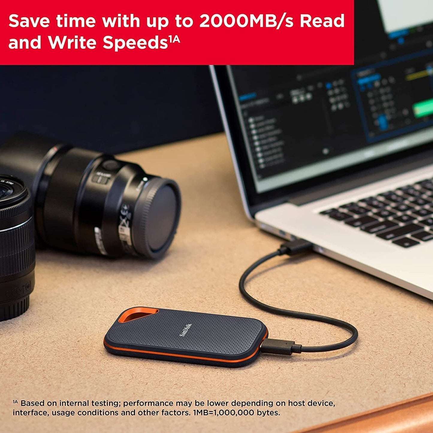 SanDisk Extreme PRO 1TB Portable SSD V2 Ruggedised and Water-Resistant