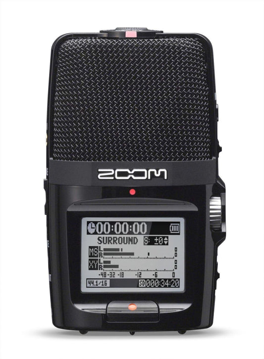 Zoom H2n Stereo/Surround-Sound Portable Recorder, 5 Built-In Microphones to SD