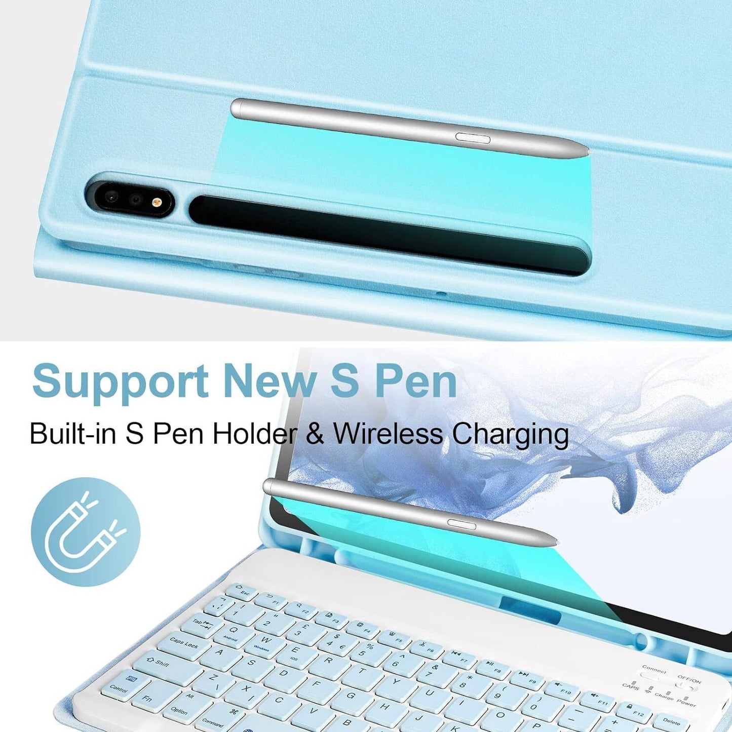Lively Life Keyboard Case for 11" Samsung Galaxy Tab S8 (2022), Tab S7 (2020)