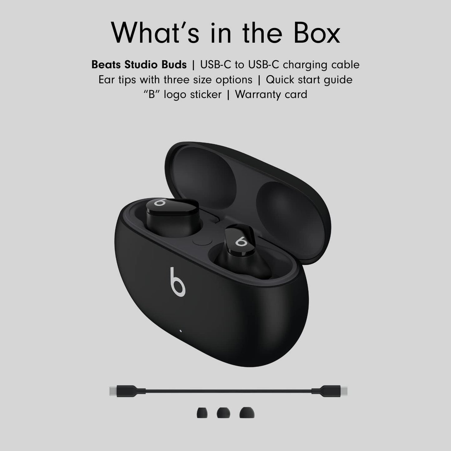 Beats Studio Buds – True Wireless Noise Cancelling Earbuds – IPX4 rating Black