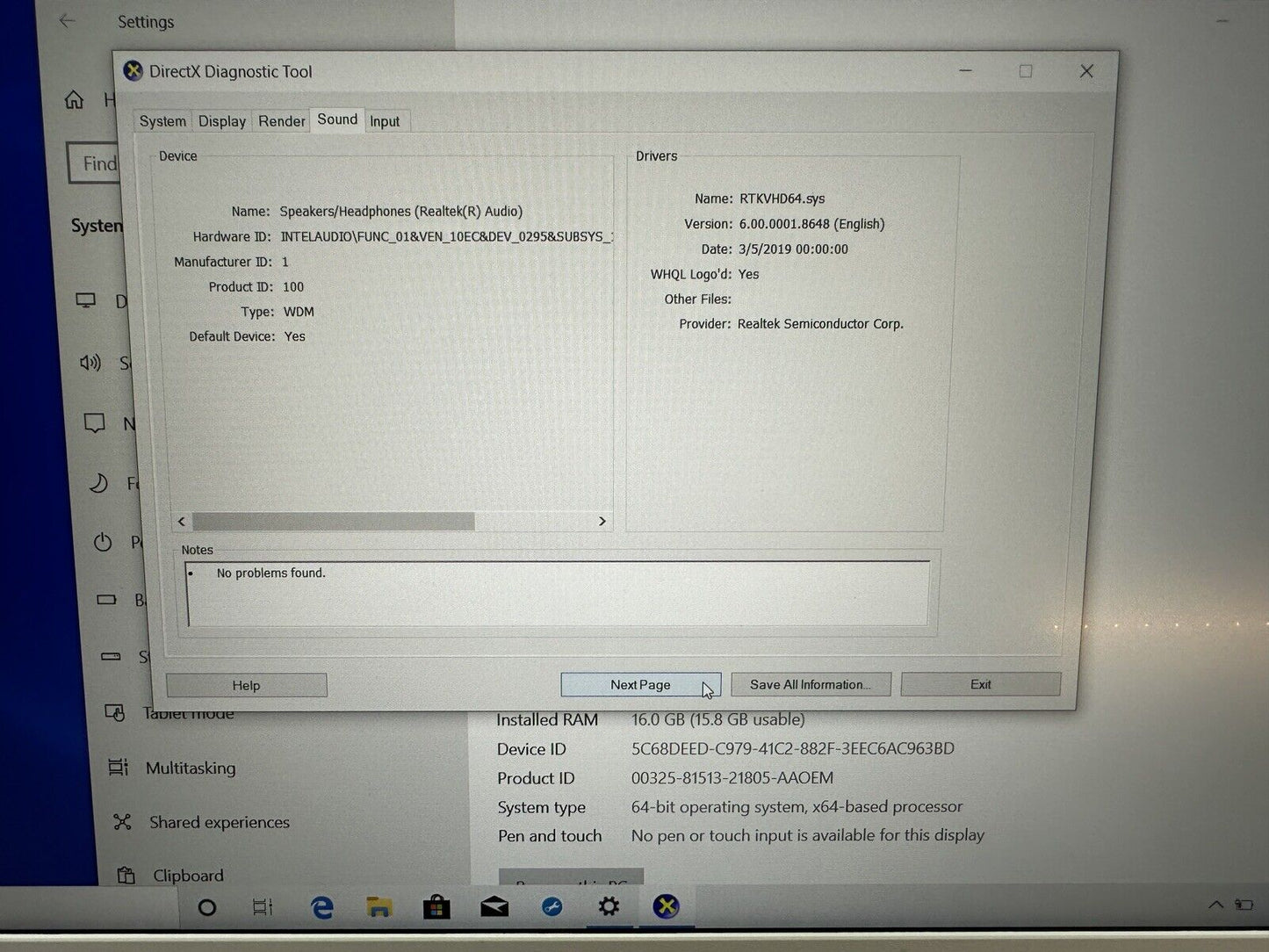 Dell Inspiron 7591- Intel Core i7 - 16GB RAM - 512GB SSD - 4GB GTX1650 -Touch ID