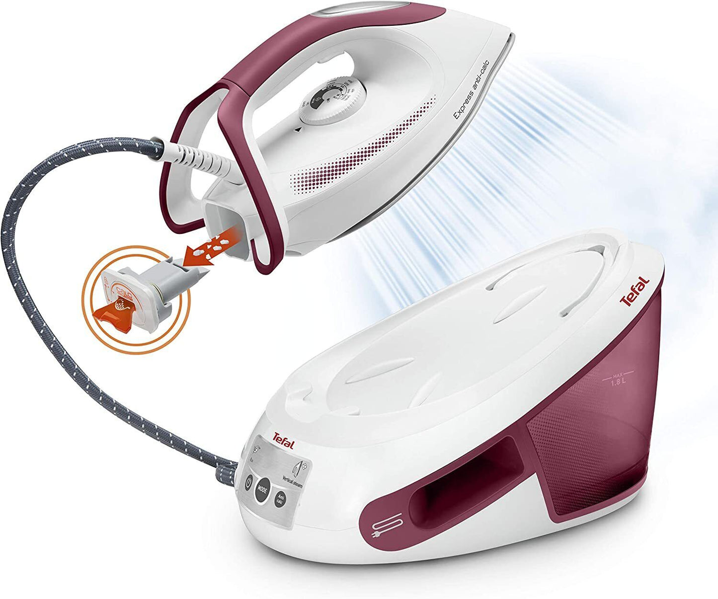 Tefal SV8012 Express Anti Scale Steam Generator Iron - White/Purple