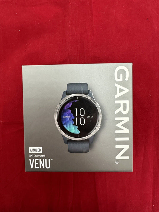 Garmin Venu GPS Running Watch - Granite Blue with Stainless Steel Bezel